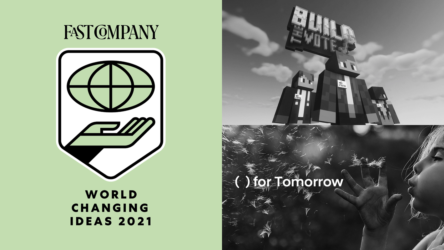 Fast Company logo avec image de Build the Vote et Hyundai for tomorrow