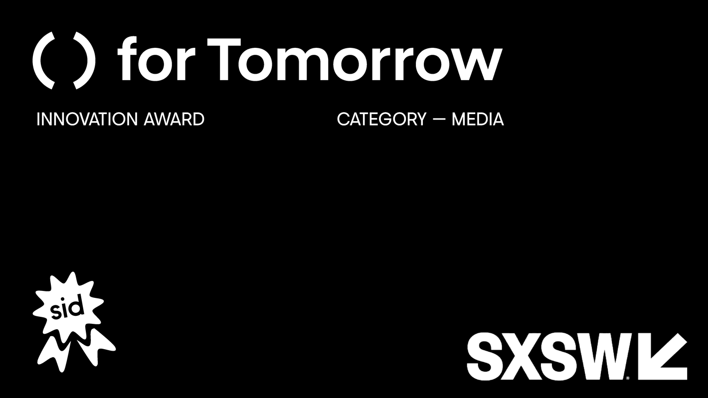 SXSW for tomorrow award announcement 