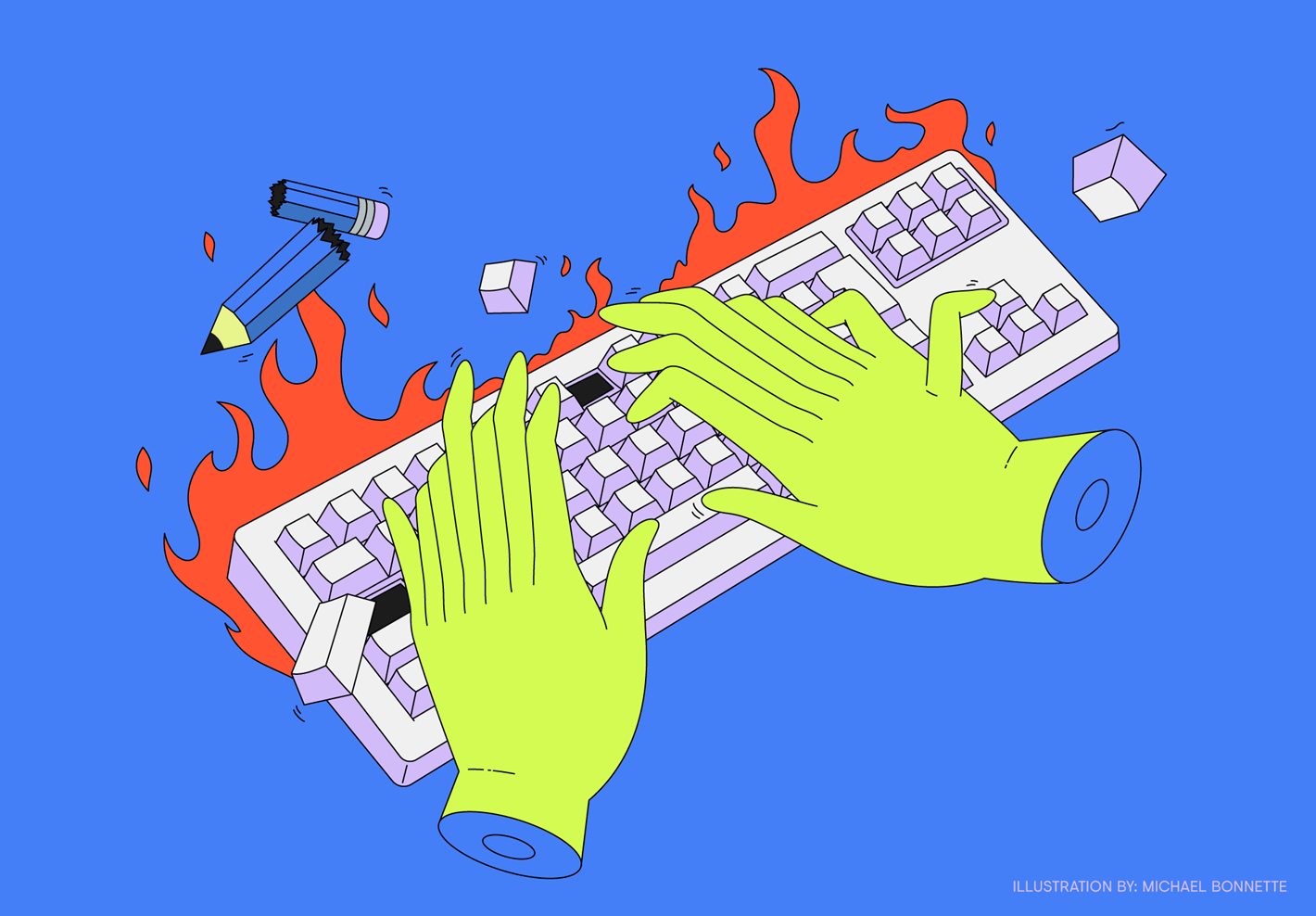 Keyboard with hands
