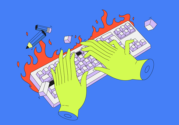 Clavier avec mains
